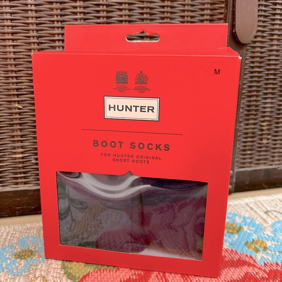 NEW! HUNTER BOOT SOCKS Navy For Original Short Boots Size MEDIUM - Picture 3 of 6
